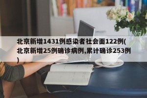 北京新增1431例感染者社会面122例(北京新增25例确诊病例,累计确诊253例)